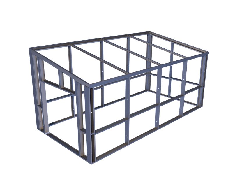 Lessenaarsdak loods 483 staalconstructie