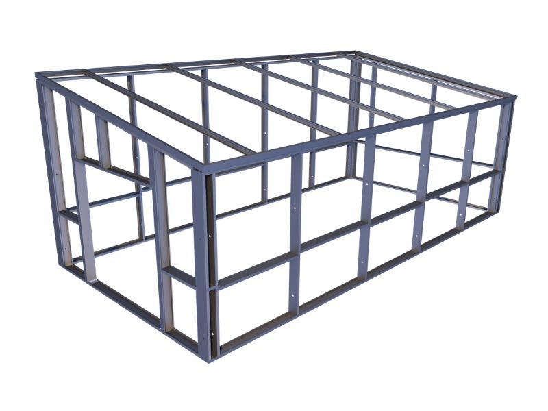 Lessenaarsdak loods 5103 staalconstructie