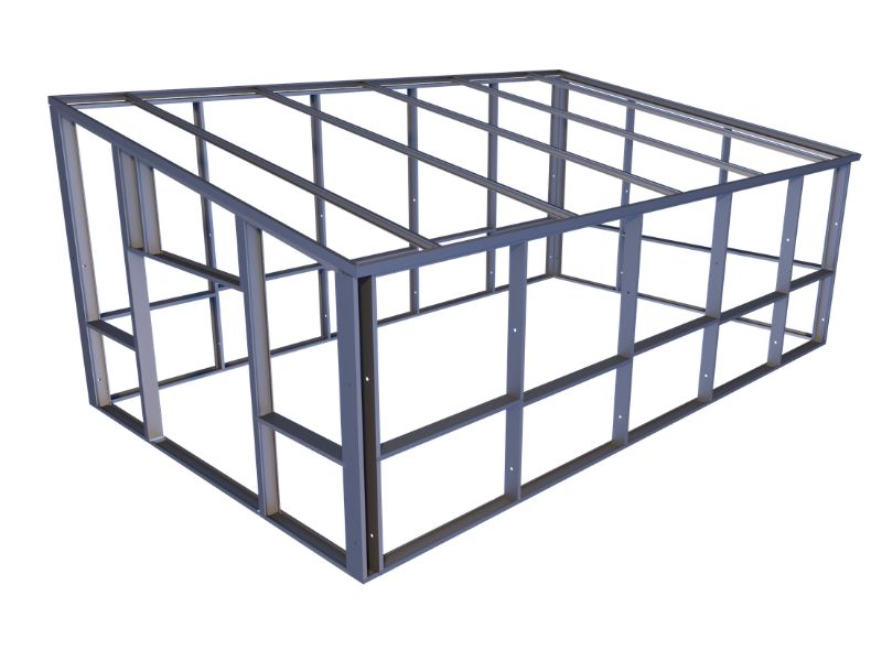 Lessenaarsdak loods 6103 staalconstructie