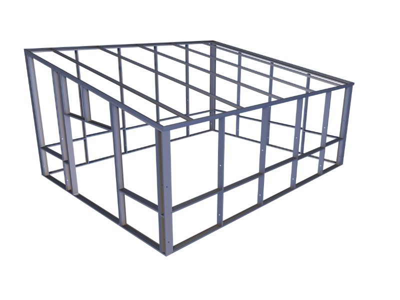 Lessenaarsdak loods 8103 staalconstructie