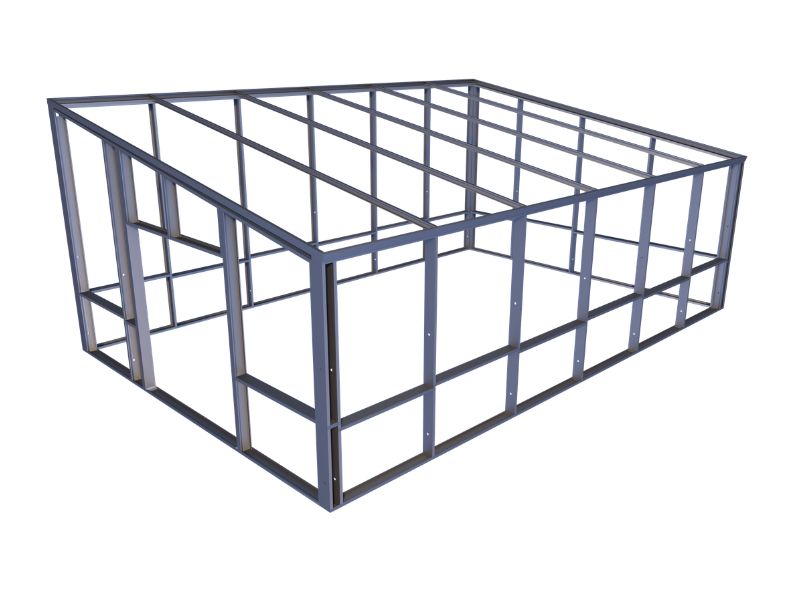 Lessenaarsdak loods 8123 staalconstructie