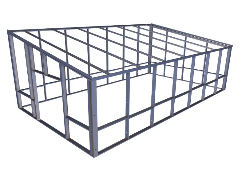 Lessenaarsdak loods 8143 staalconstructie