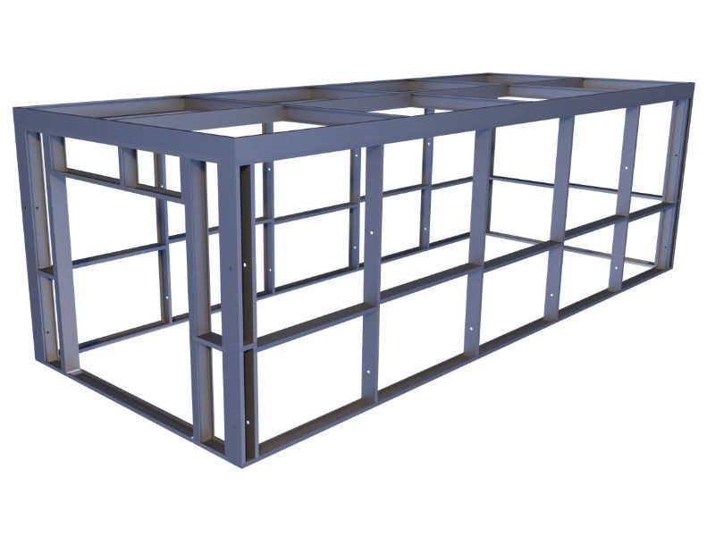 Plat dak loods 4103 staalconstructie