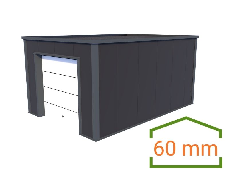 Plat dak loods 463 geïsoleerd 60mm