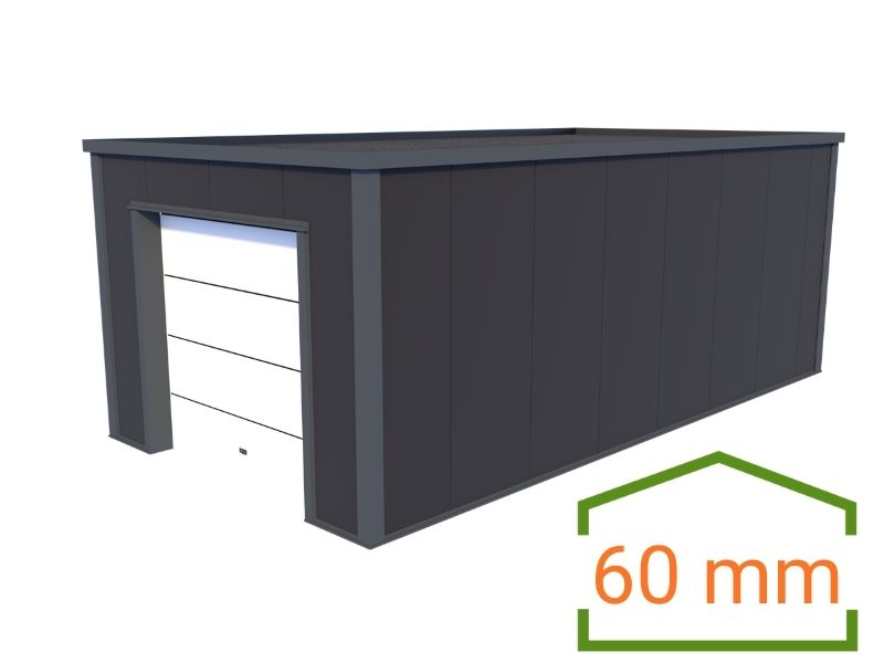 Plat dak loods 483 geïsoleerd 60mm