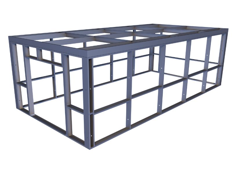 Plat dak loods 5103 staalconstructie