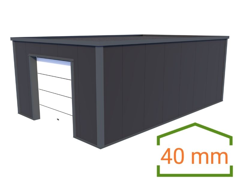 Plat dak loods 583 geïsoleerd 40mm