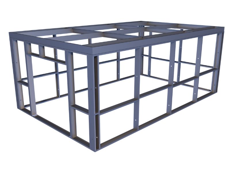 Plat dak loods 583 staalconstructie