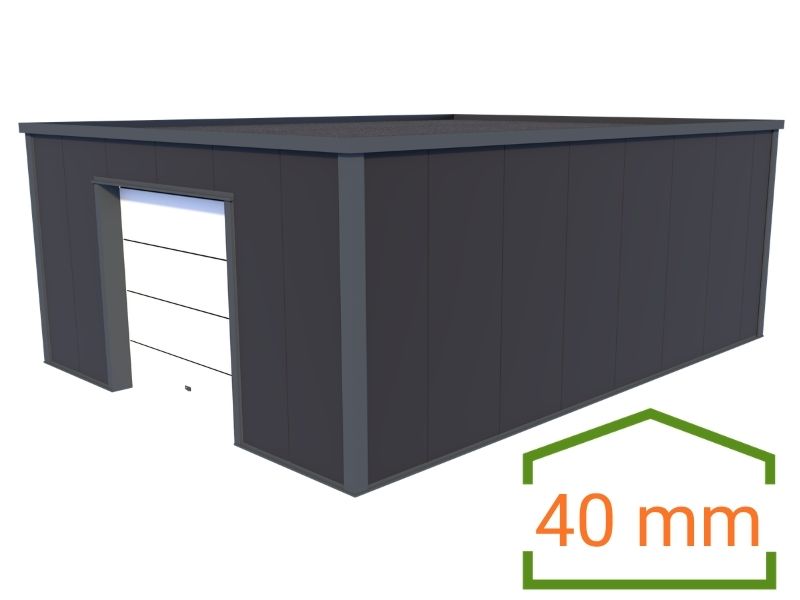 Plat dak loods 683 geïsoleerd 40mm