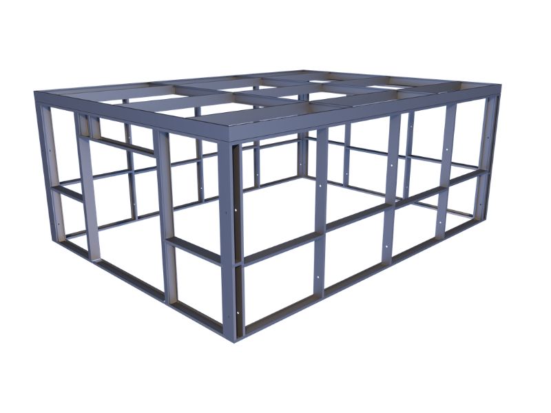 Plat dak loods 683 staalconstructie