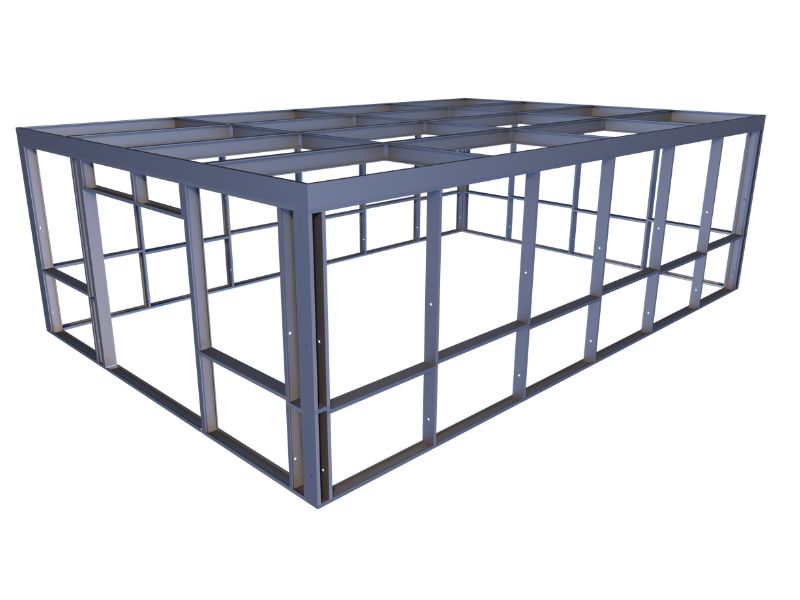 Plat dak loods 8123 staalconstructie